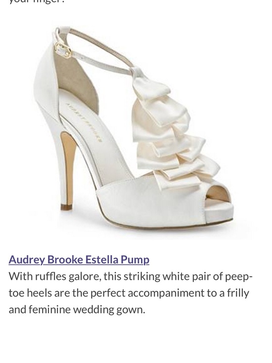 Audrey Brooke Shoes - Audrey Brooke Estella Pump
With ruffles galore, this striking white pair of peep